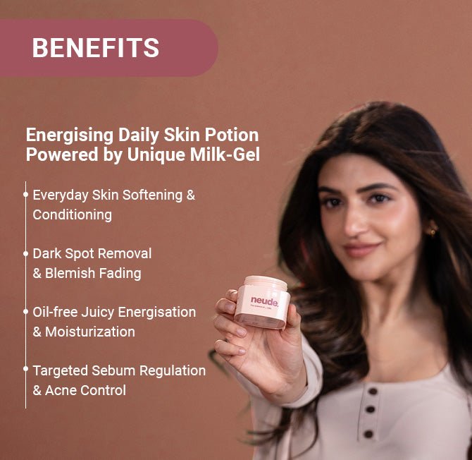 Skin Dew Daily Energising Face Moisturiser Gel for Oil - Free Nourished Skin - Neude Skin