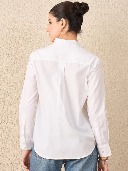 All Over Embroidered Linen Shirt