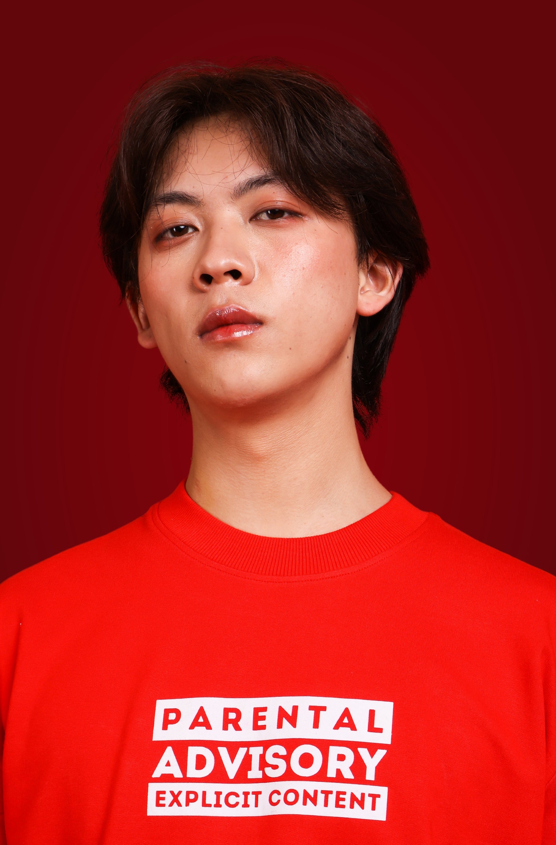 fuck. - korean oversized tshirt Red | sorta at Broadway