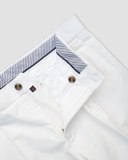 Bare Brown Slim Fit Trouser - White