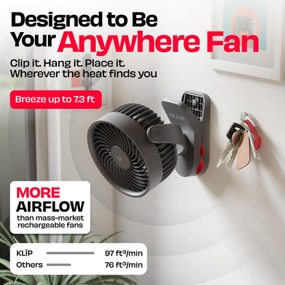 Personal Clip Fan with SharkGrip™ | KLĪP