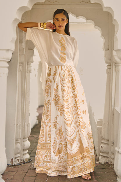 BENARES SILK BROCADE MAXI SKIRT