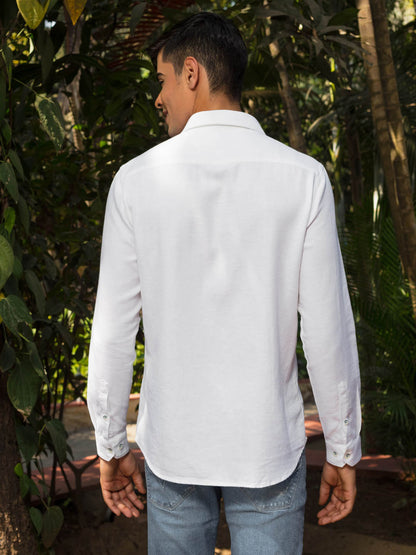 Buttondown Collar Cotton Linen French Placket Welt Pocket - Porto