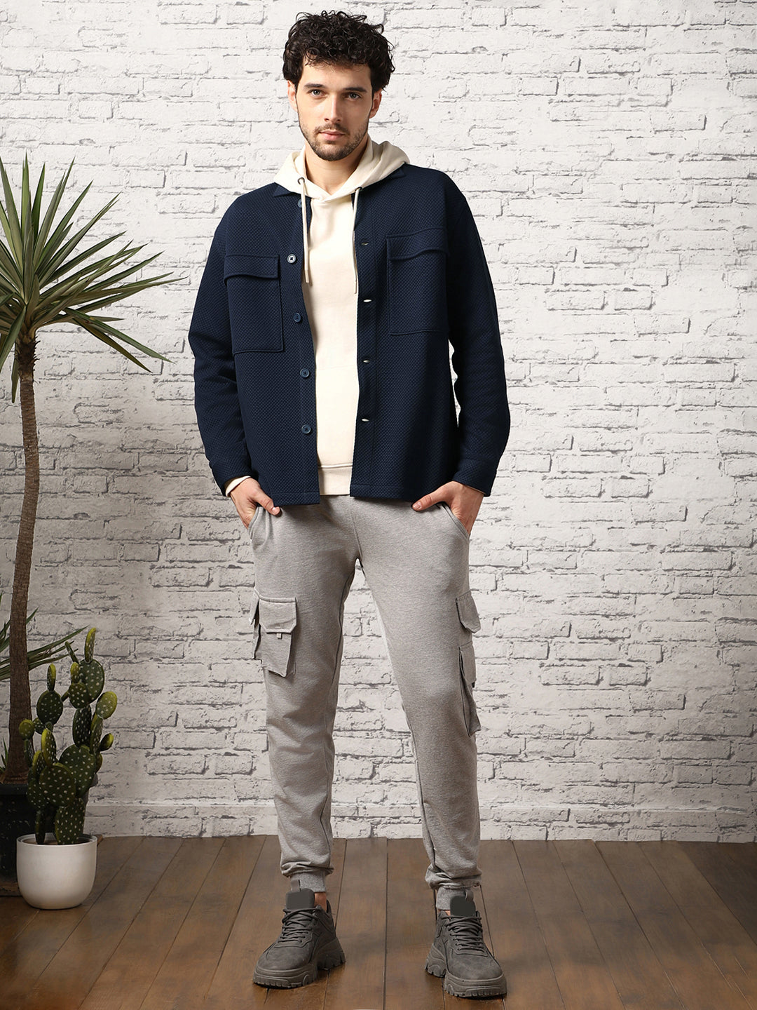 Relaxed Fit Textured Overshirt