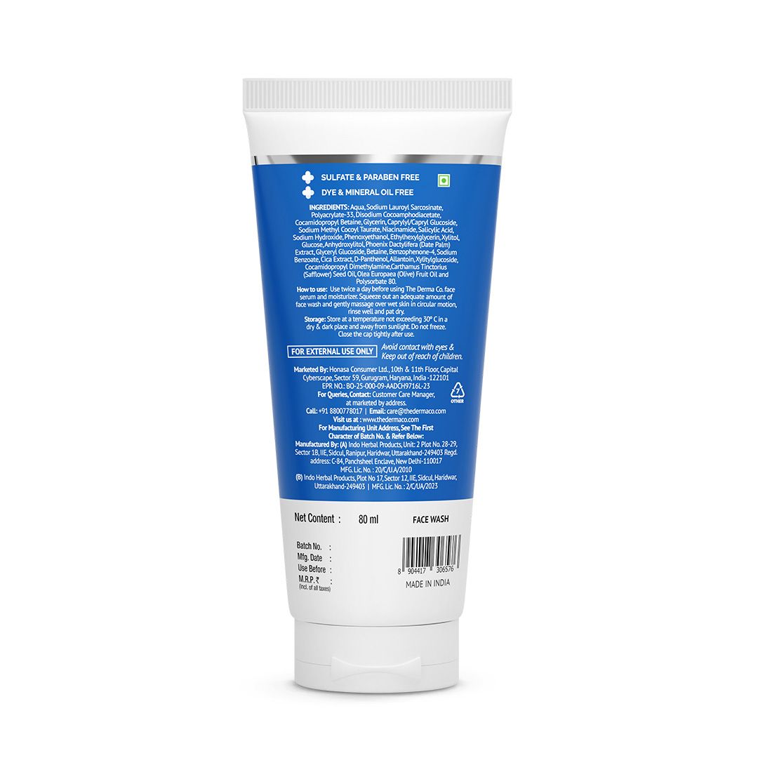 2% Sali-Cinamide Anti-Acne Face Wash with 2% Salicylic Acid & 2% Niacinamide - 80ml
