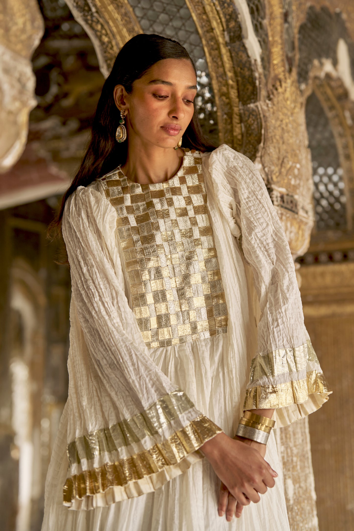 CRUSHED GOTA WEAVE MAXI