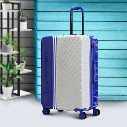 Nasher Miles Vegas Hard-Sided Polycarbonate Check-in Luggage Blue&Silver 24 inch |65 Trolley Bag
