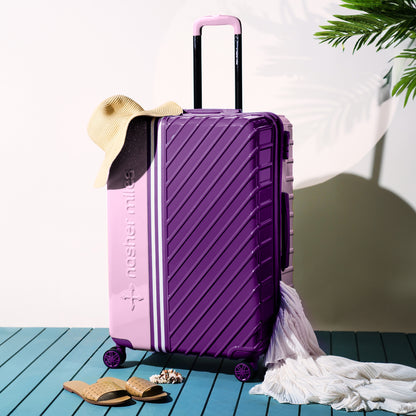 Nasher Miles Vegas Hard-Sided Polycarbonate Check-in Luggage Light Purple&Magenta 28 inch |75 Trolley Bag