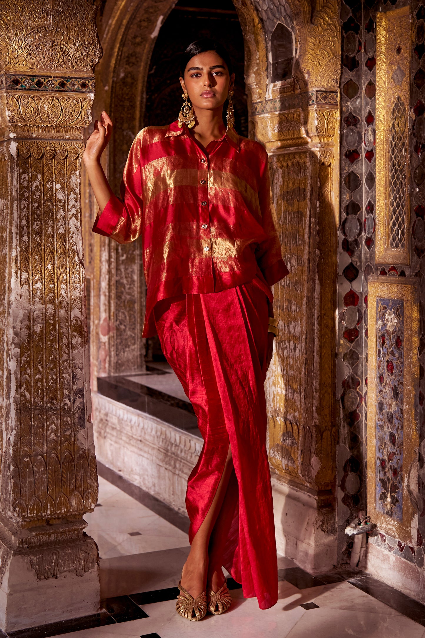 ASYMMETRIC DRAPE SKIRT