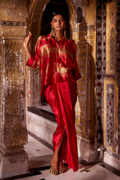 ASYMMETRIC DRAPE SKIRT