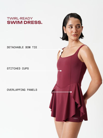 Cherry Swirl Swim Dress