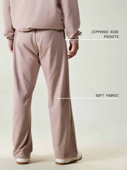Dusty pink wide leg joggers