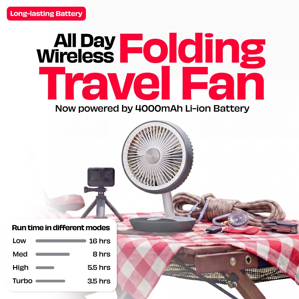 FOLDE v2 | All Day Wireless Rechargeable Folding Fan