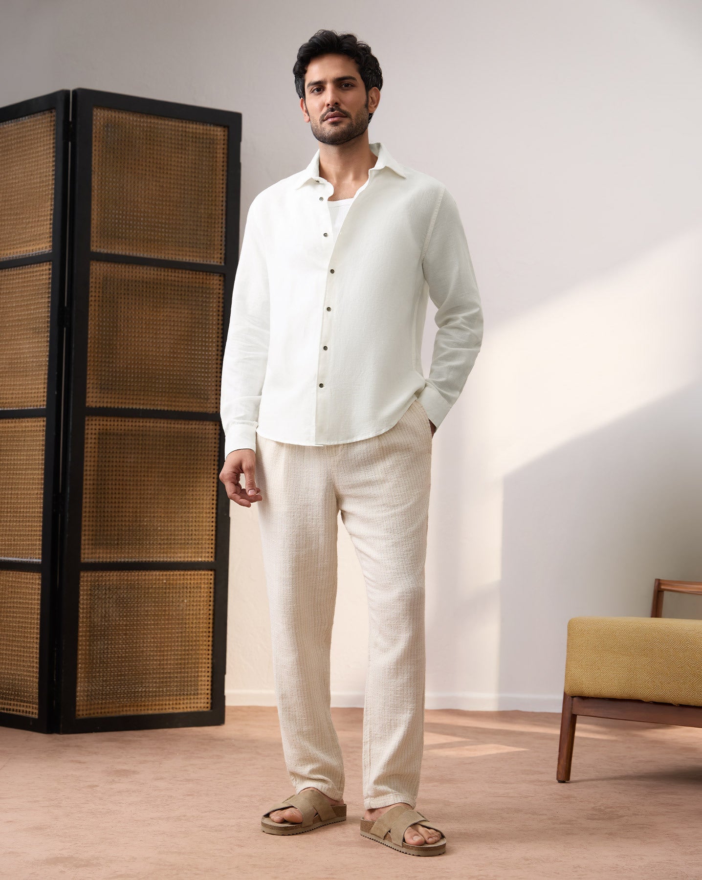 The Linen Rich Shirt Soft ivory