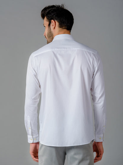 Regular Collar Stripes Cotton Satin Shirt - Signature