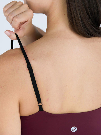 Burgundy Contrast Trim Top