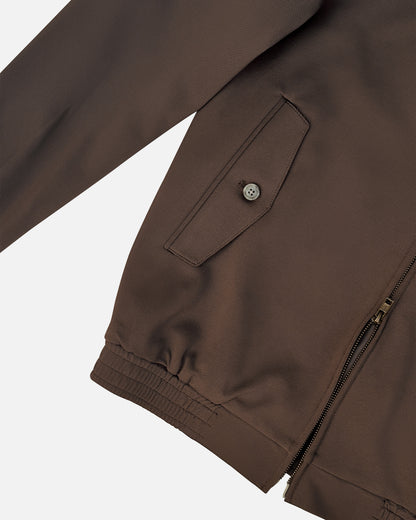 Bare Brown Slim Fit Knit Bomber Jacket - Brown