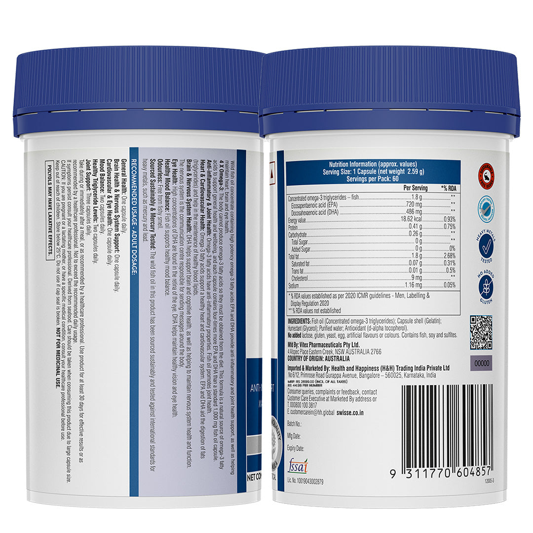 Swisse 4X Strength Fish Oil 60 Capsules | Swisse at Broadway