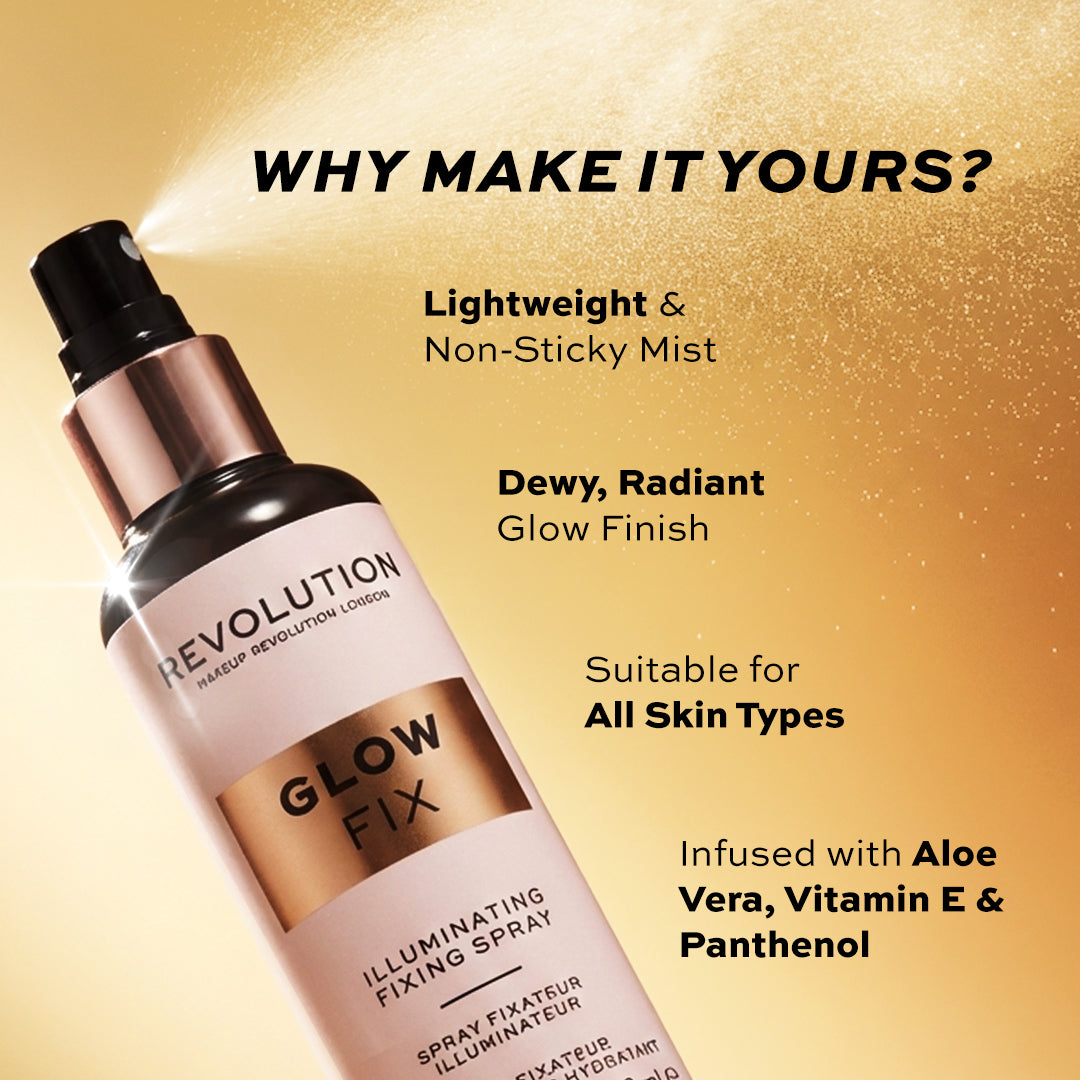 Makeup Revolution Glow fix Illuminating Fixing Spray | Makeup Revolution at Broadway