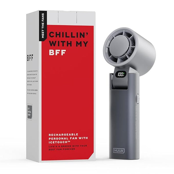 Nuuk BFF Rechargeable Personal Fan with IceTouch - Ice Metal Grey