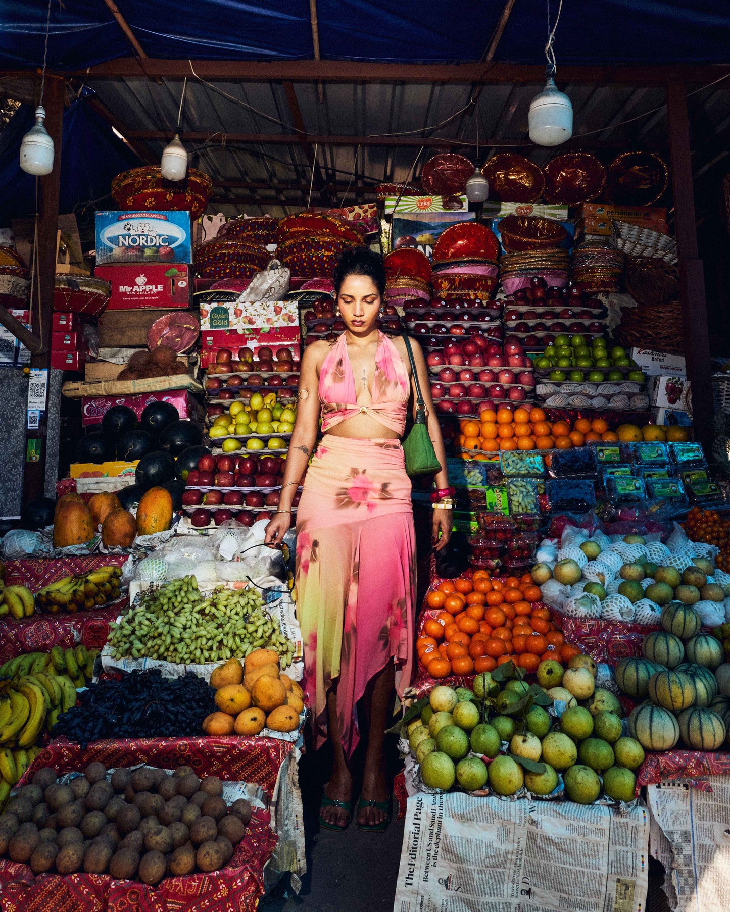 Tropical Bloom Ombre Maxi Skirt
