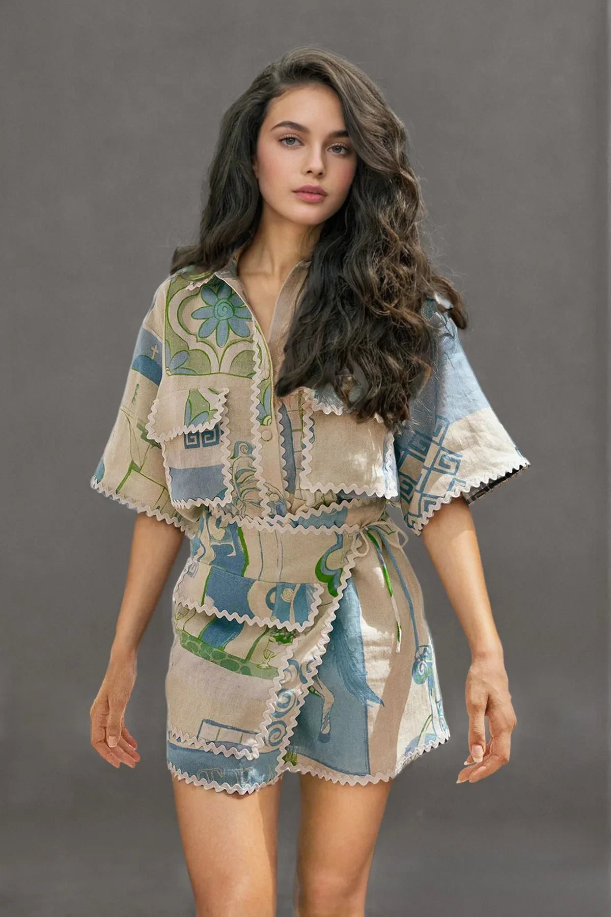 Tropical Printed Two Piece Set | ANNY at Broadway