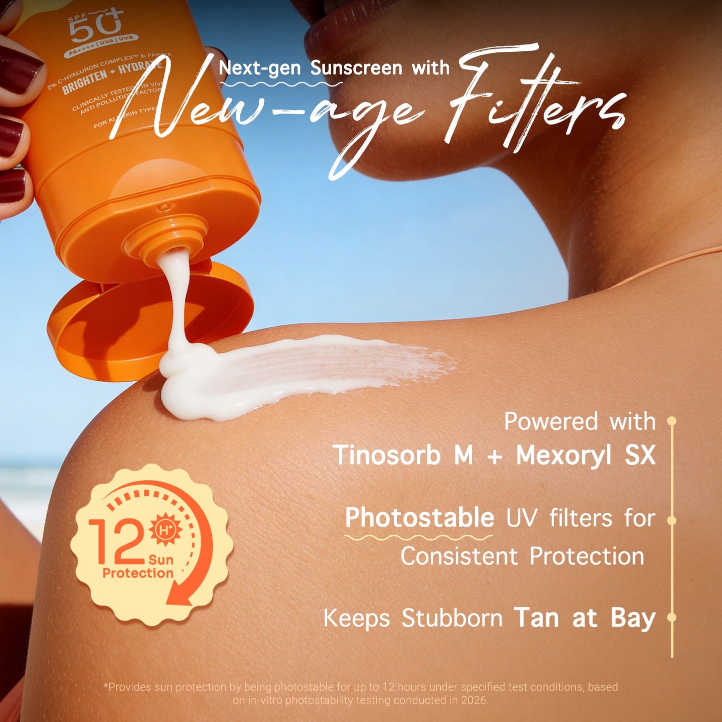 Glow+ Dewy Gel Sunscreen In-Vivo Tested SPF 50+ PA++++ with Papaya & Vitamin C - 80g