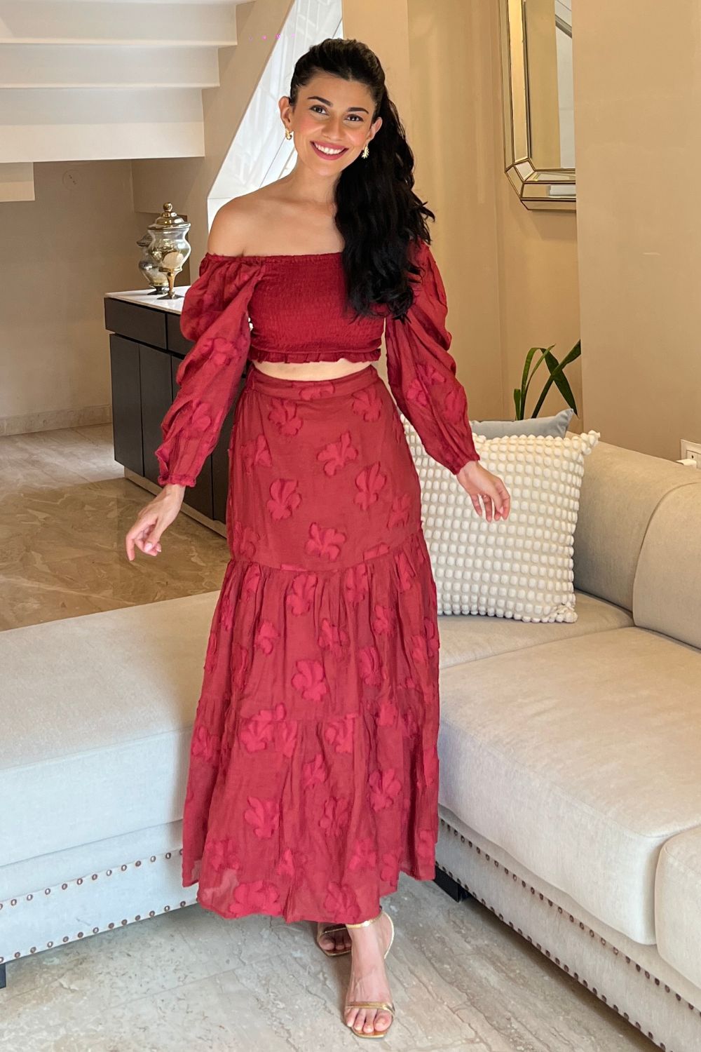 Audrey Jacquard Skirt | Style Island at Broadway