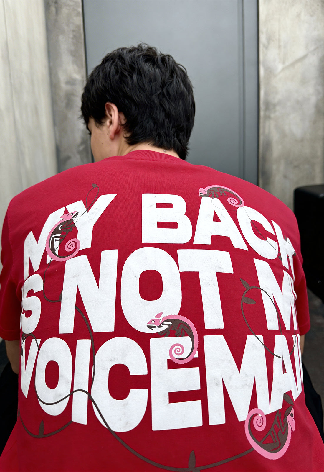 Voice Mail Hot Pink Heavyweight-Oversized T-Shirt