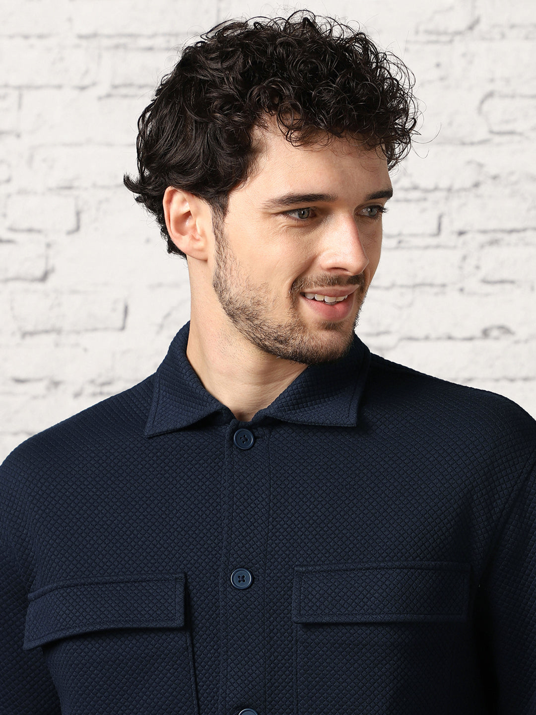 Relaxed Fit Textured Overshirt