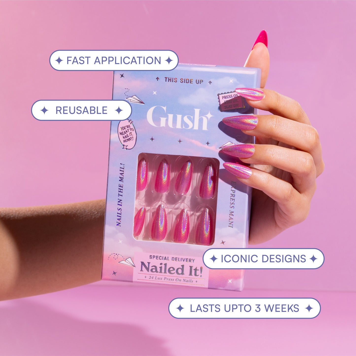 Aura - Short Round - Press on Nails
