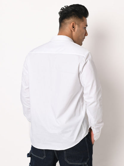 Poppy Embroidered Cotton White Shirt - Grace