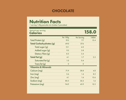 Cosmix No-Nonsense Plant Protein Pancakes - Chocolate Cake Brown