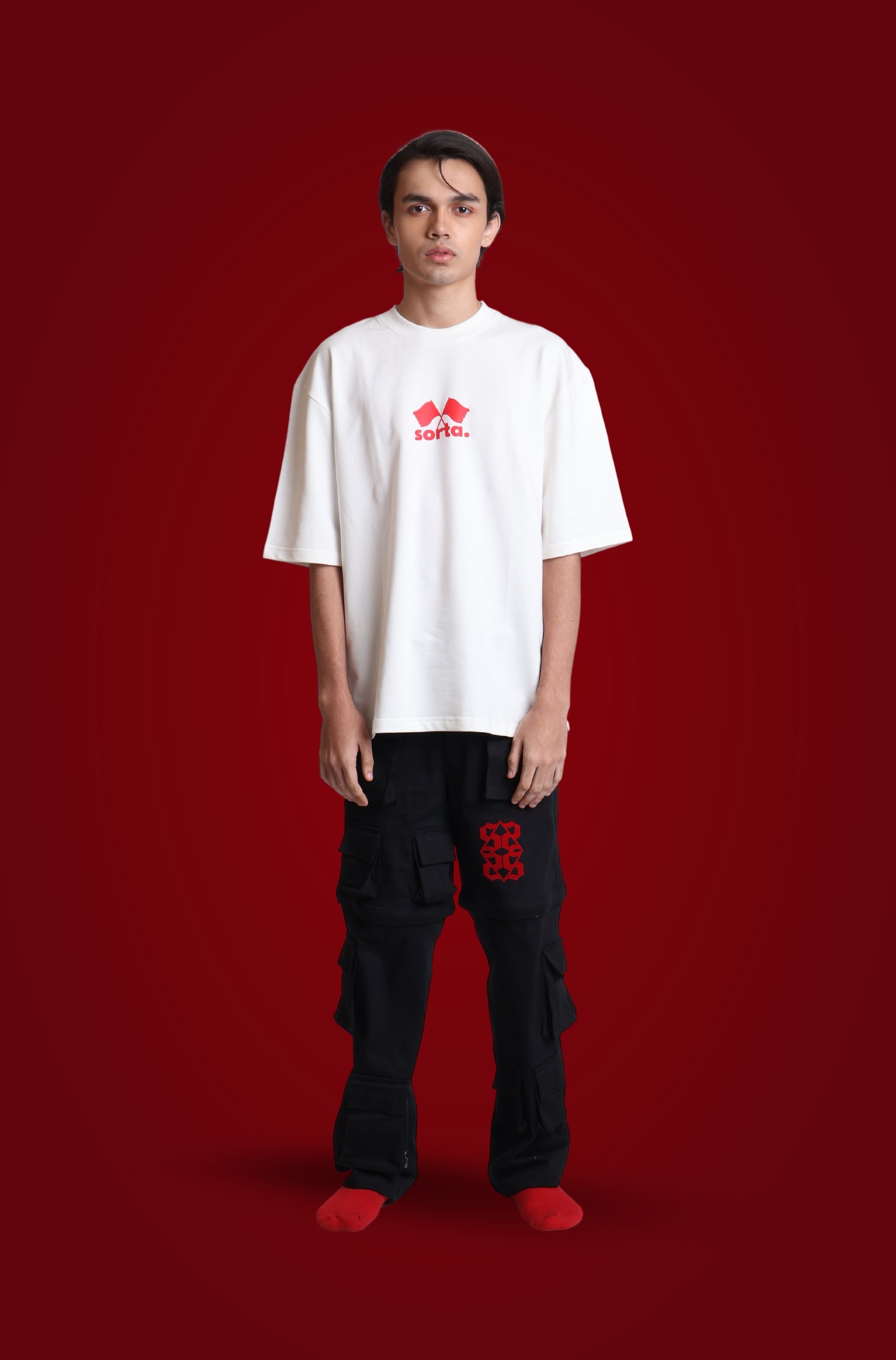 red flag. - korean oversized tshirt | sorta at Broadway