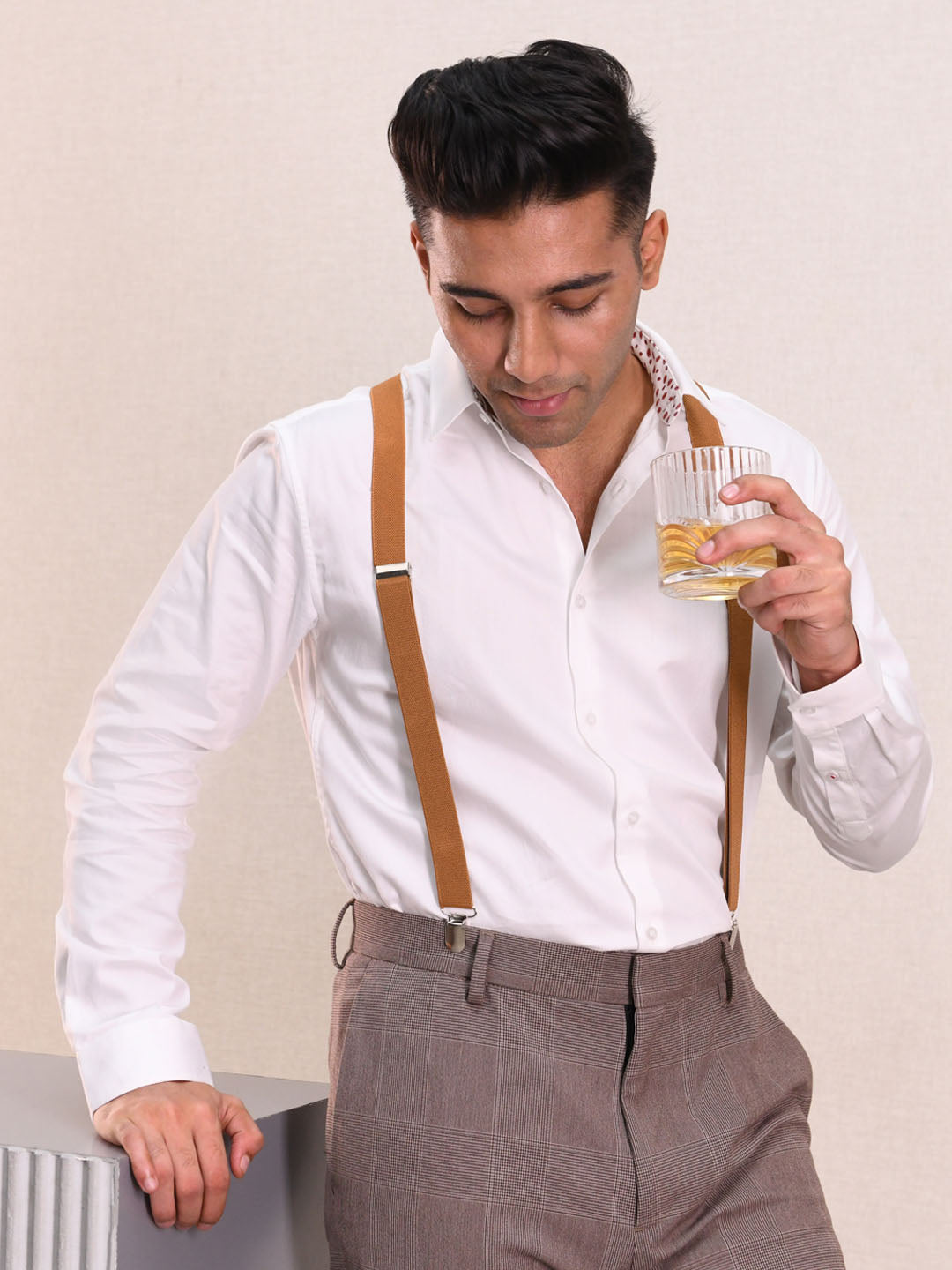 Contrast Detail Classic Cotton White Shirt - Gala