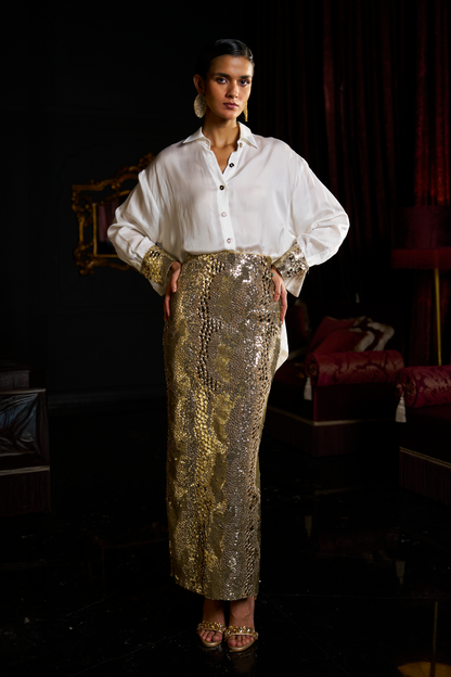 MIRROR AND SEQUIN SKIRT