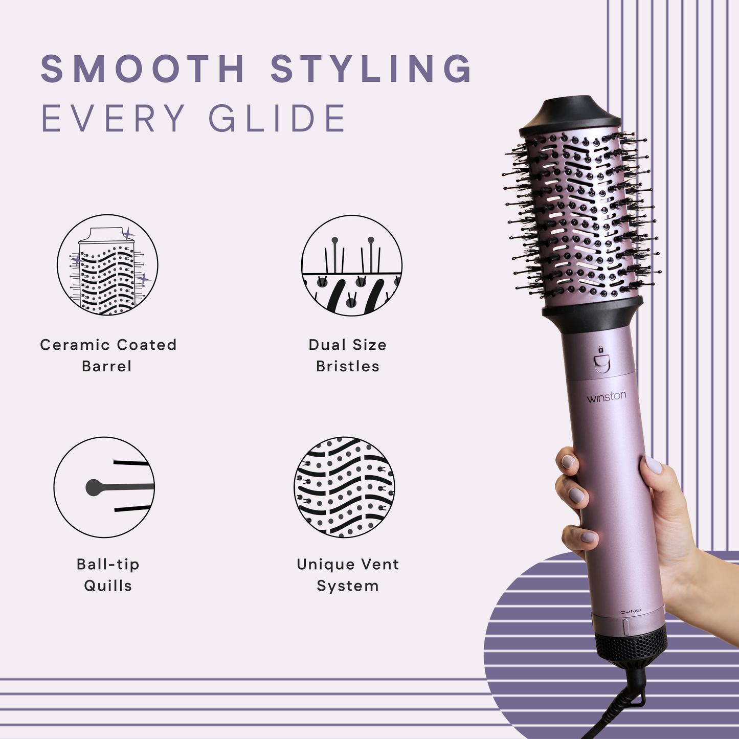 5 in 1 Hair Blow Brush | Auto Curler, Dryer, Straightener & Styler -1 | Winston at Broadway