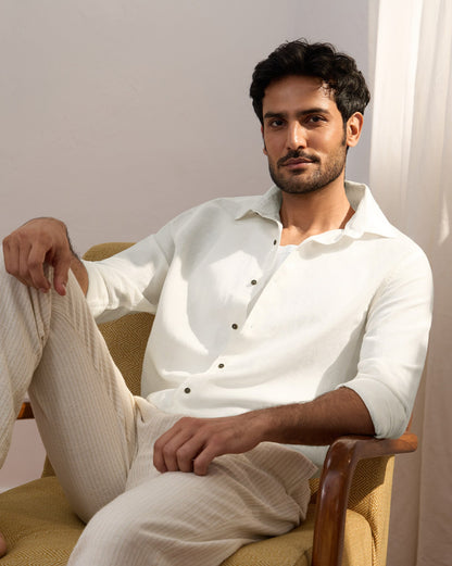 The Linen Rich Shirt Soft ivory