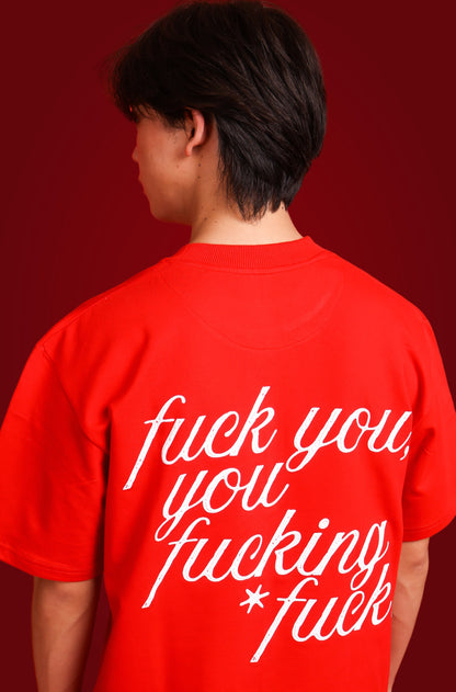 fuck. - korean oversized tshirt Red | sorta at Broadway