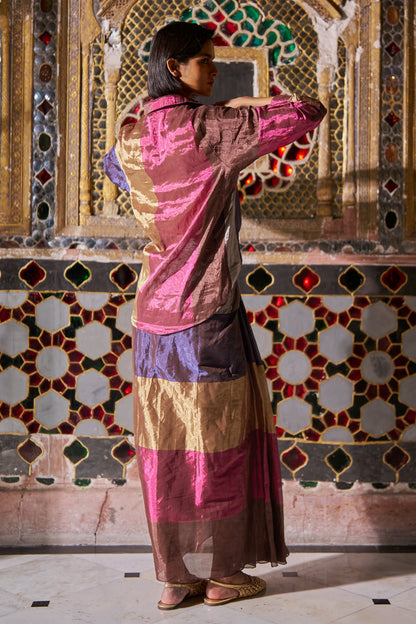 STRIPED BENARES TISSUE SKIRT