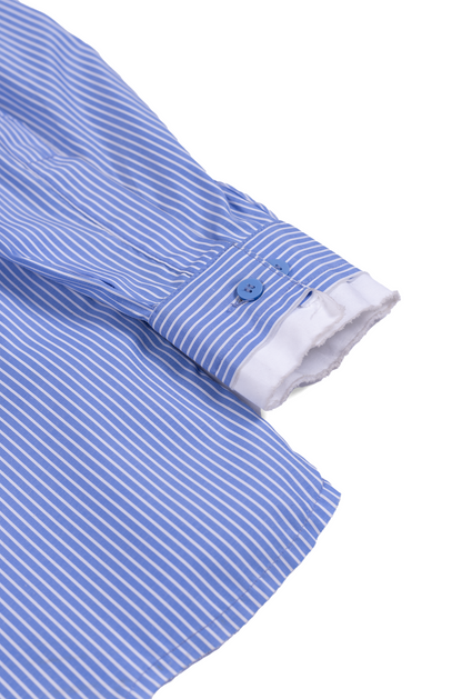 Oversized pinstriped embroidered darwyn shirt | Huemn at Broadway