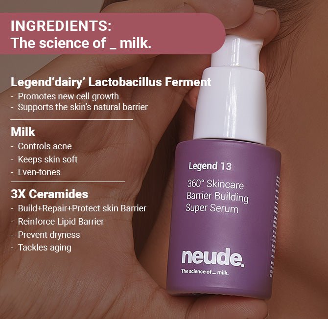 Legend 13 Multiactive Super Face Serum with Lactobacillus Ferment and 3x Ceramides - Neude Skin