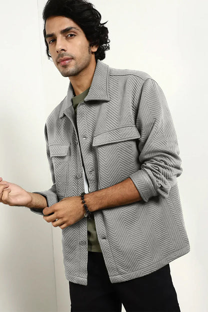 Relaxed Fit Textured Overshirt