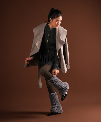 Plush Ribbed Leg Warmer - Grey