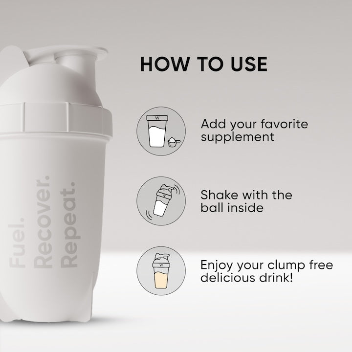Wellbeing Nutrition Bullet Shaker ( White )