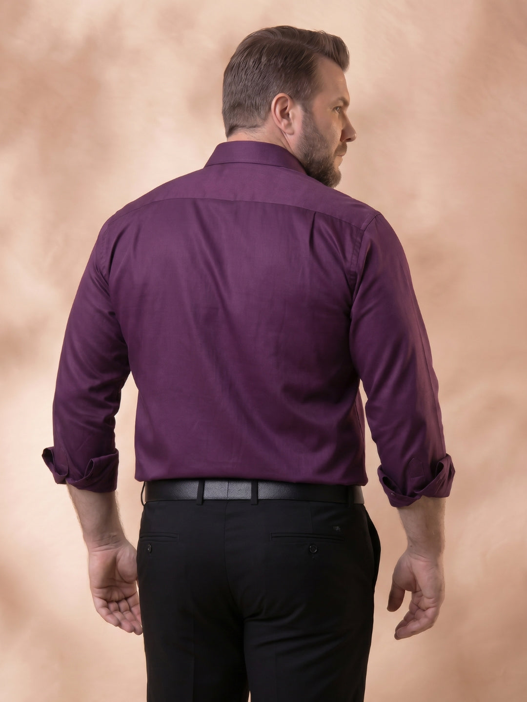 Burgundy Regular Fit Solid Plus Size Casual Shirt for Men (STAN)