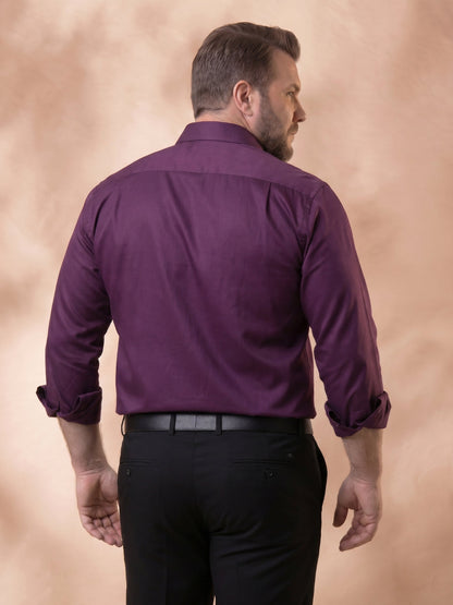 Burgundy Regular Fit Solid Plus Size Casual Shirt for Men (STAN)
