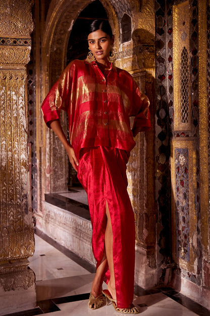 ASYMMETRIC DRAPE SKIRT