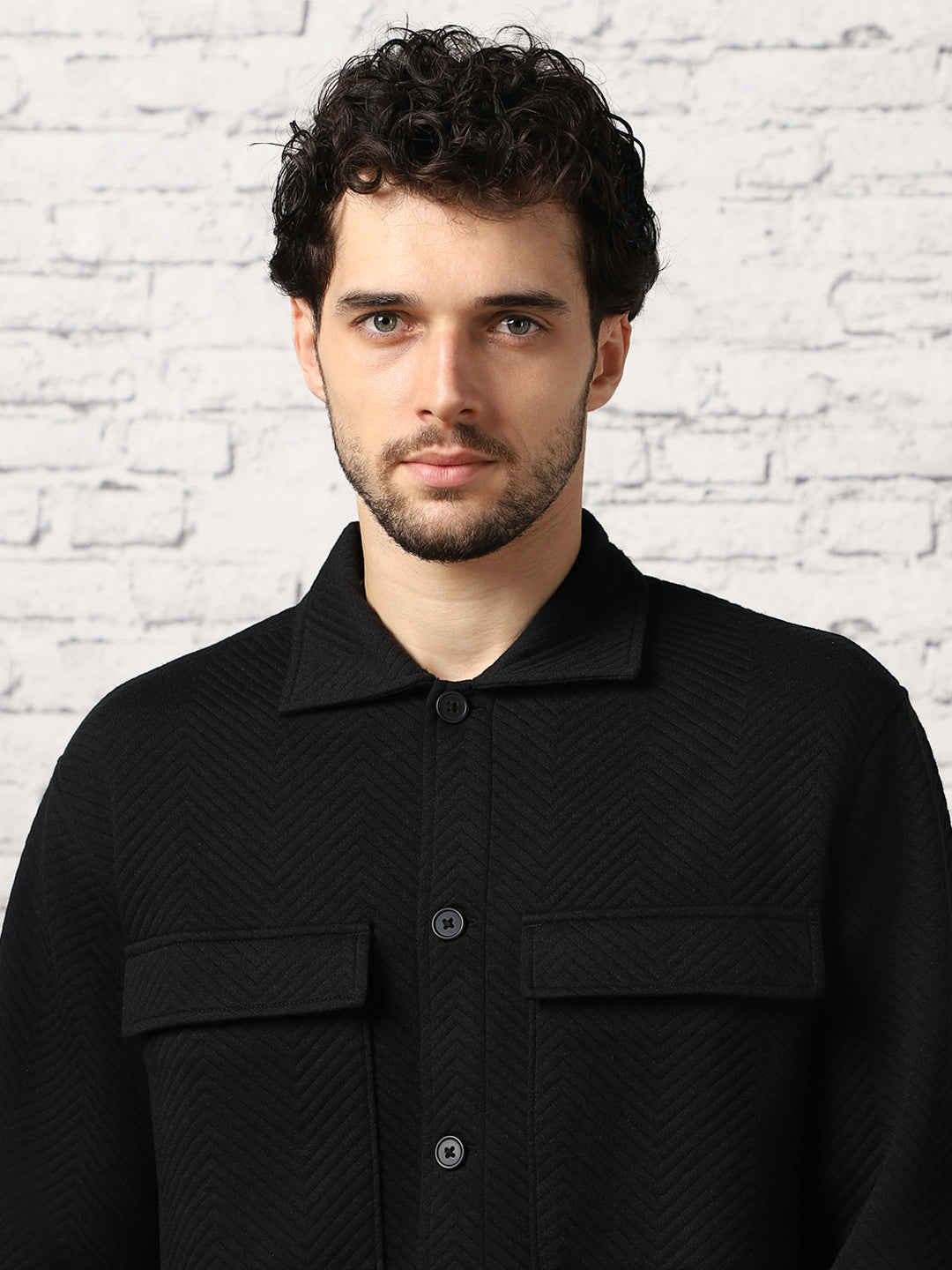 Relaxed Fit Textured Overshirt