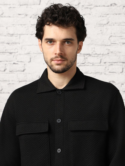 Relaxed Fit Textured Overshirt